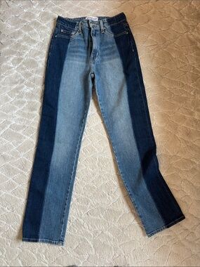 10 Crosby Derek Lam Two-Tone Blue Straight Leg Jeans